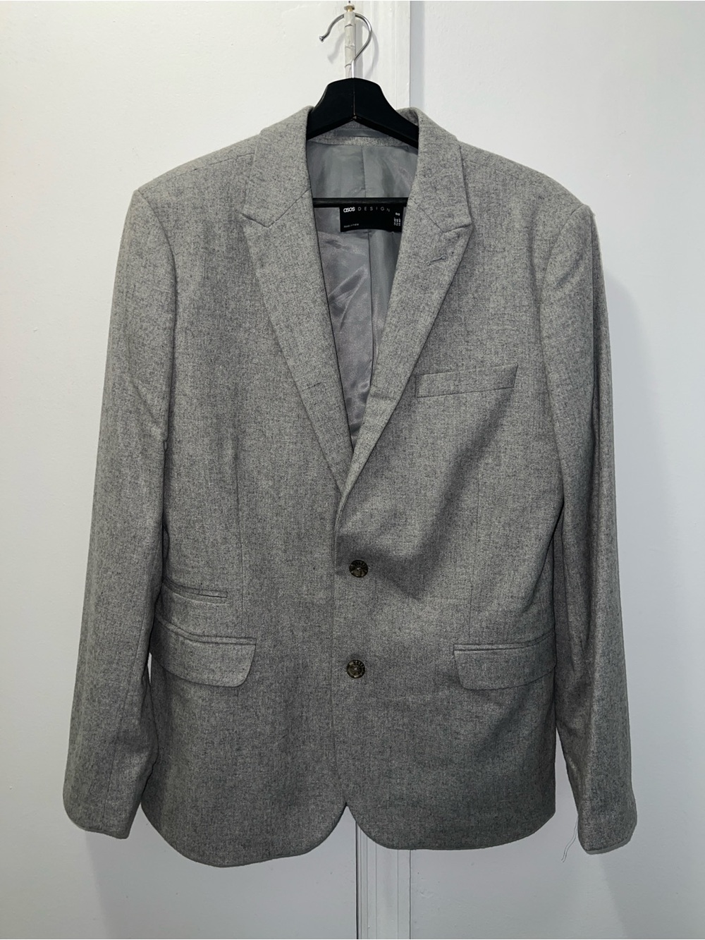 Men's Gray Blazer - Classic Two-Button Suit Jacket